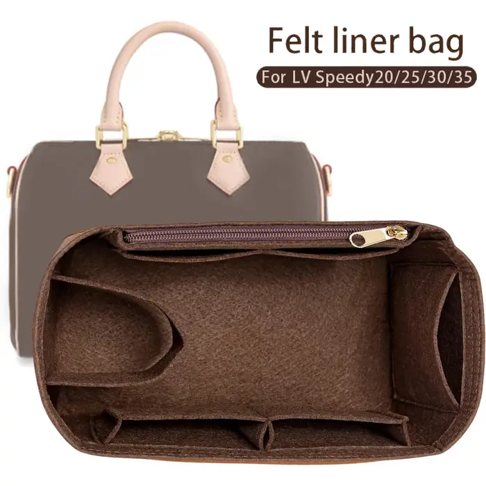 Organisateur de sac à main à rabat en feutre pour LV Speedy 25 30 35