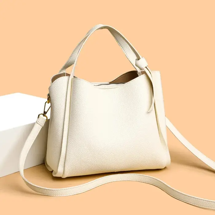 Sac à bandoulière en cuir souple pour femme, style panier, sac à main vintage rétro, sac fourre-tout
