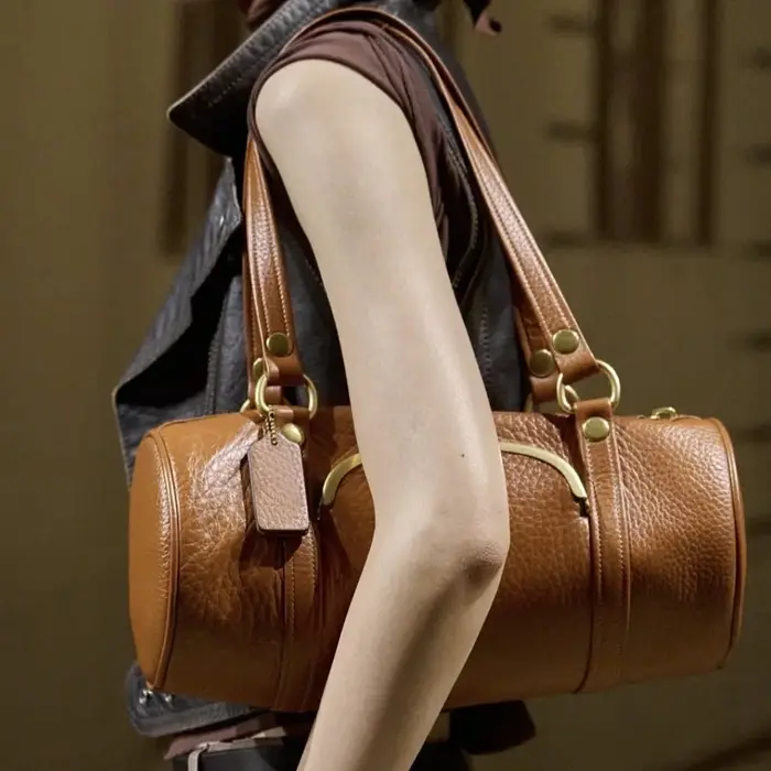 Sacs à fermeture Kisslock en forme de baril givrés, sacs à main rétro en daim, sacs oreiller de luxe