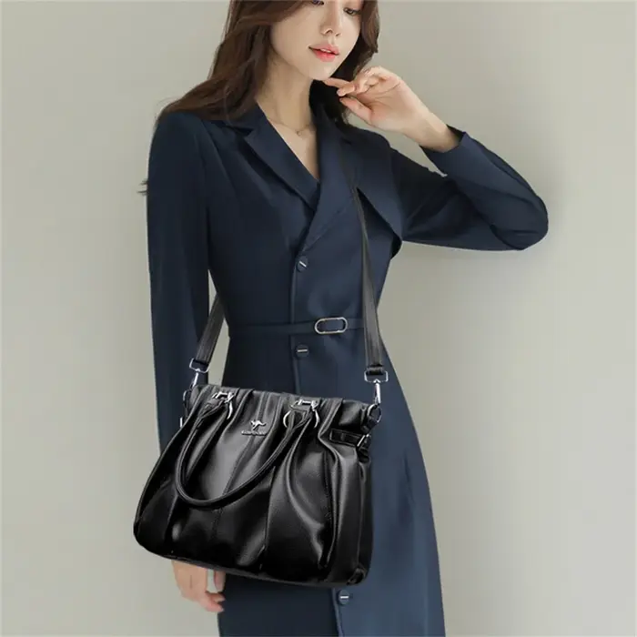 Sacs à main en cuir souple véritable pour femmes, sacs fourre-tout décontractés, sacs à main de créa