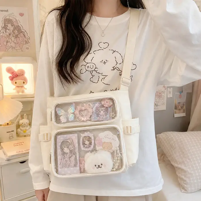 Sac à bandoulière transparent grande capacité pour l'école