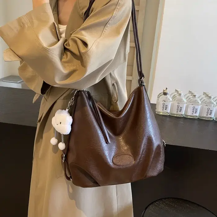 Grande capacité banlieue Vintage décontracté rue Sle unique épaule femmes sac fourre-tout voyage Bapa doux sacs à main