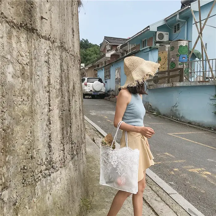 Sac à main en dentelle blanche ivoire pour femmes