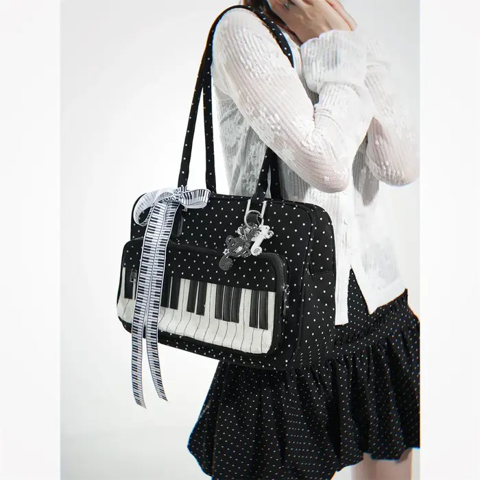 Contraste vague Point Piano Sac Sac Femme sous les bras sacs à bandoulière