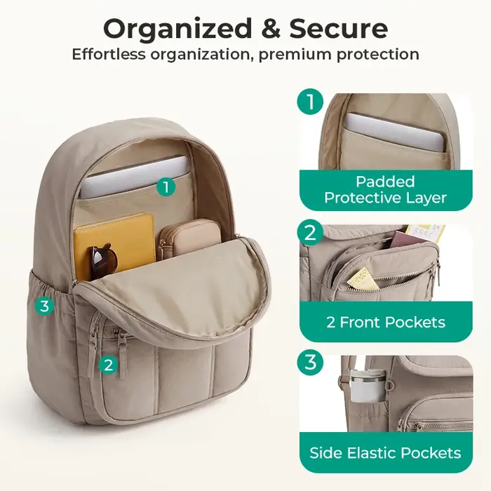 BAGSMART – sac à dos pour ordinateur portable 13 14 pouces