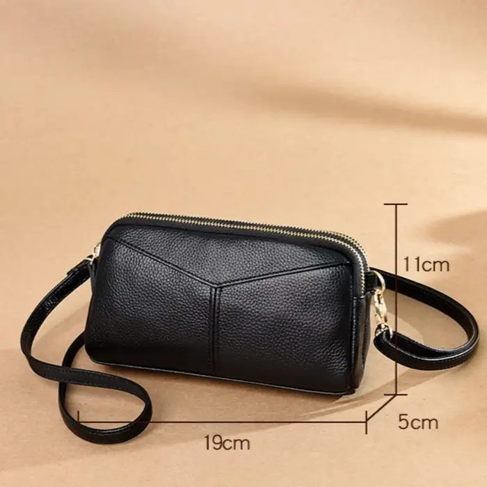 Petit sac bandoulière en cuir véritable pour femme