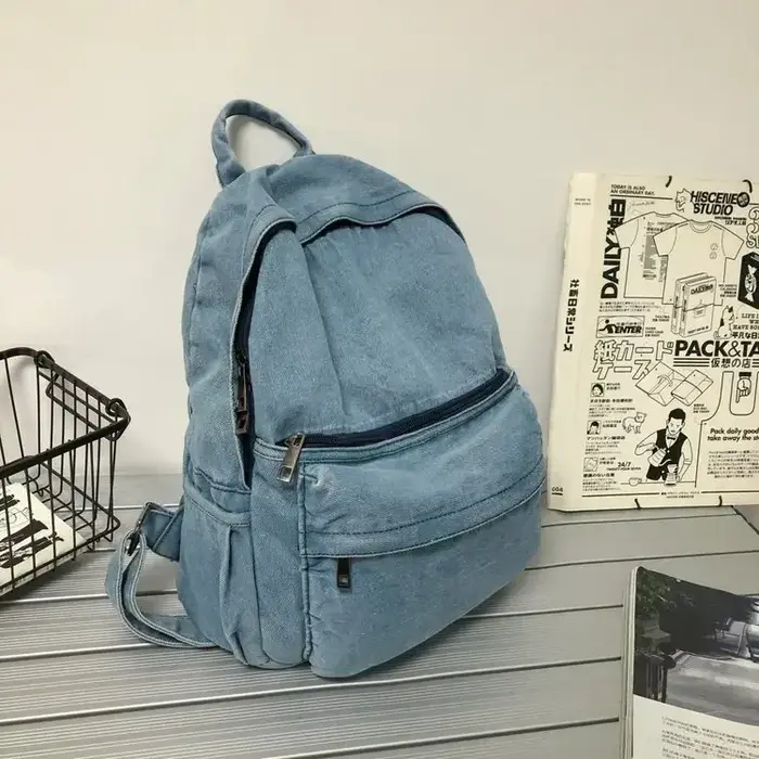 Nouveau sac à dos en Denim gris femmes loisirs voyage sortie sac à bandoulière femme mode cartables adapté aux garçons et aux filles Mochila