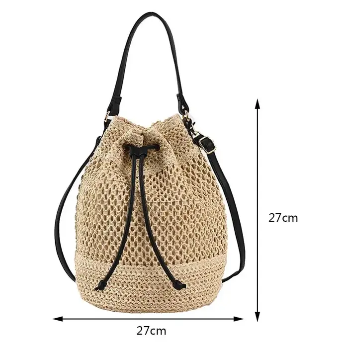 Sac à bandoulière d'été en paille pour femme
