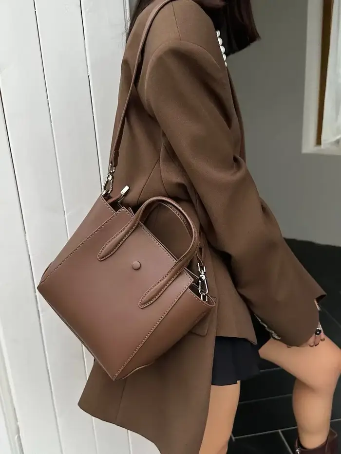 Nouvelle offre spéciale grande capacité voyage fourre-tout plaine couleur unie femmes sac à main en cuir de vachette femme sac à bandoulière 2 sangles