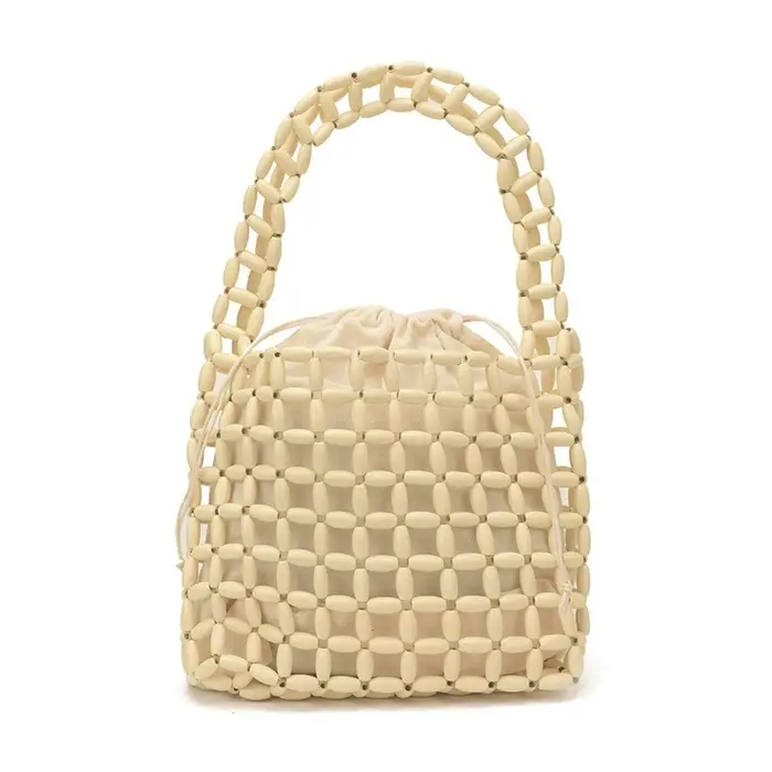 Sac à main tressé en perles de bois fait main, créatif et tendance, nouveau style 2026, sac à main p