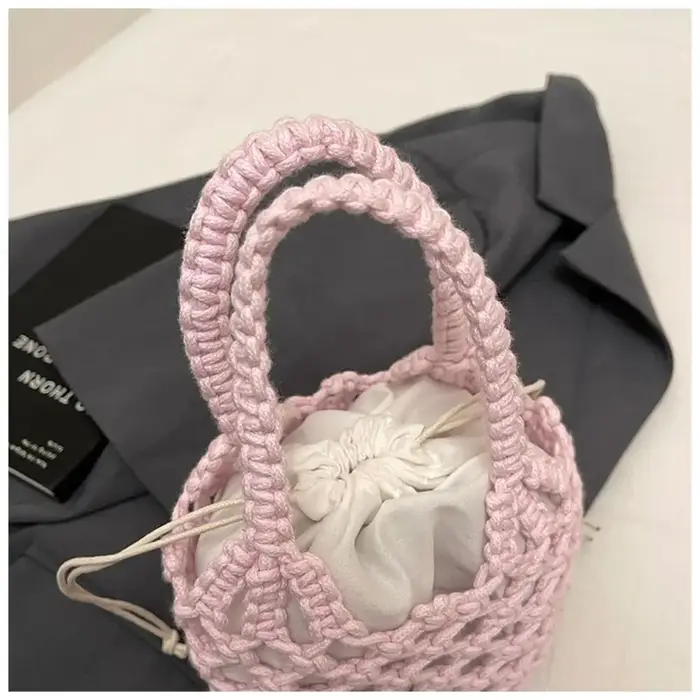 Sac seau vintage mini, sac tricoté
