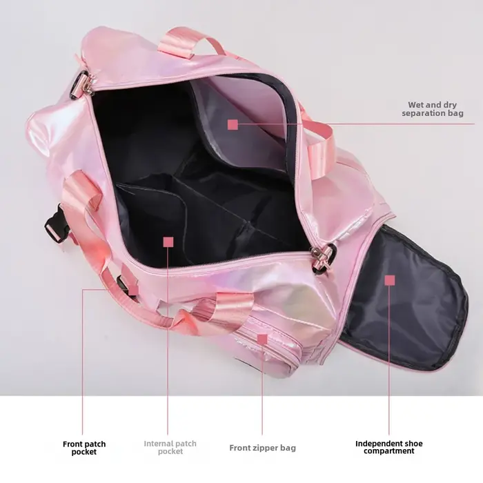 Sac polochon holographique Glamour – fourre-tout spacieux et élégant avec compartiment à chaussures pour les sacs de voyage sans effort pour les évasions du week-end