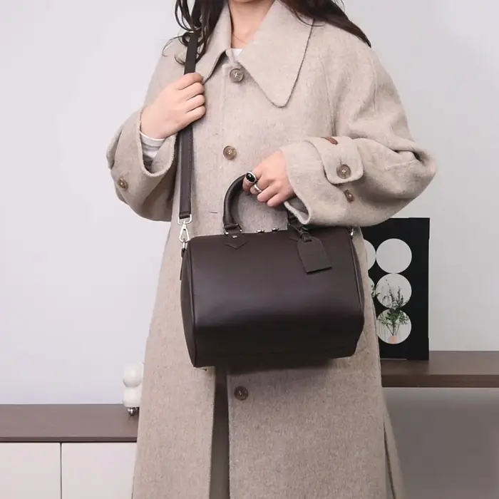 Sac Boston en cuir véritable grande capacité
