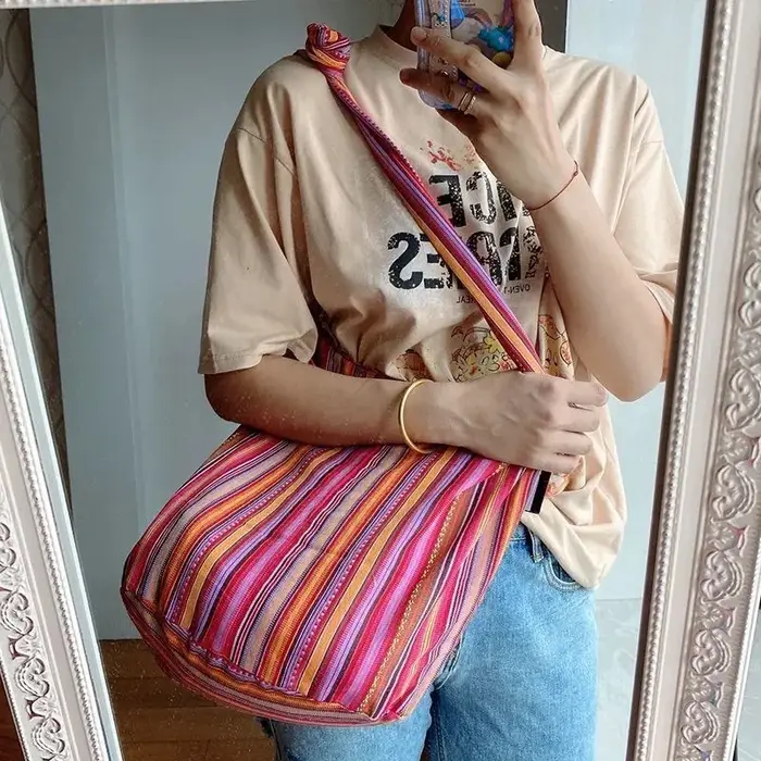 Sac à bandoulière Vintage bohème Chic en toile