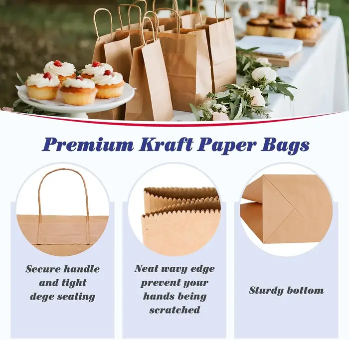 Sac en papier kraft brun avec poignée
