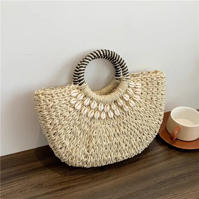 2025 été essentiel nouveaux sacs à main tissés en paille de haute qualité Style de créateur tempérament