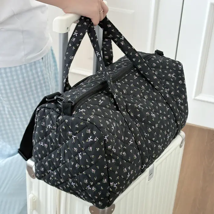 Sac de voyage matelassé en coton avec fermeture éclair