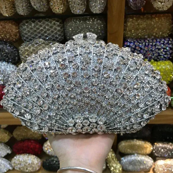 XIYUAN-Pochette de mariage en biscuits rose/or pour femme, sac à main de soirée en cristal pour dame