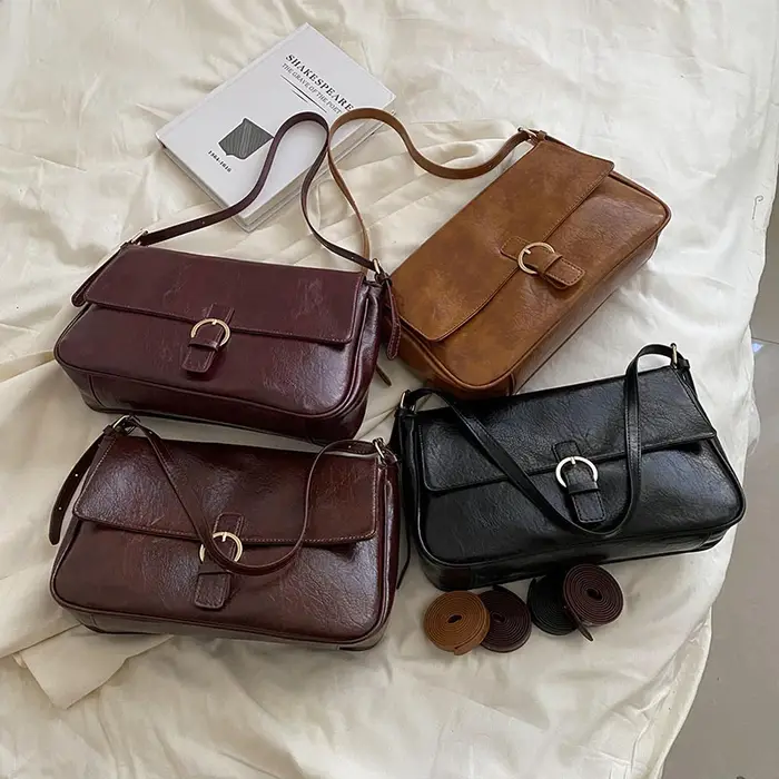 Sac à main à moraillon en PU pour femmes