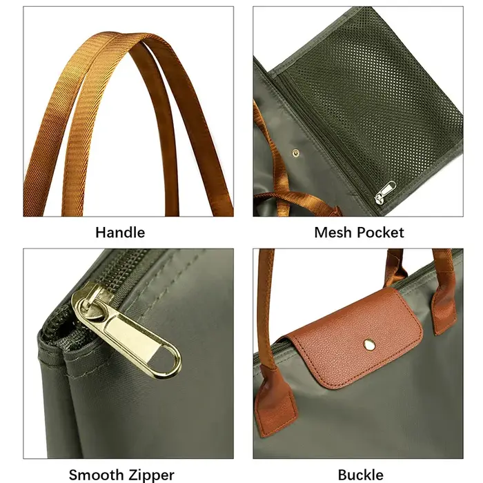 Sac fourre-tout Oxford avec accents en cuir