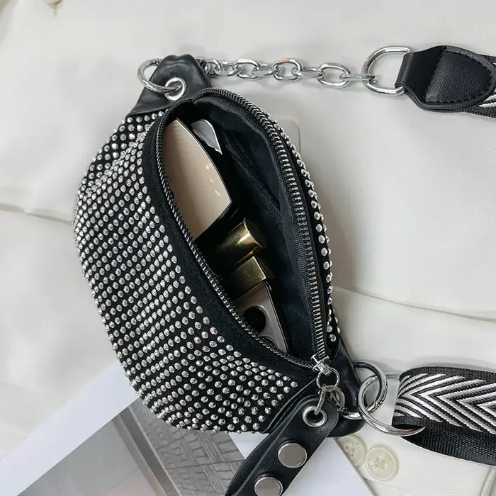Designer Lady taille sac 2025 nouveau sac de poitrine mode Fanny pack téléphone sac à main femme ceinture sac rétro diamant épaule sacs à bandoulière