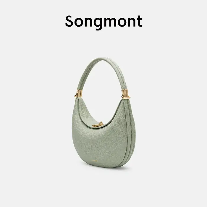 Songmont dames sac à bandoulière motif litchi en cuir souple matériel doré Niche haut de gamme sac s