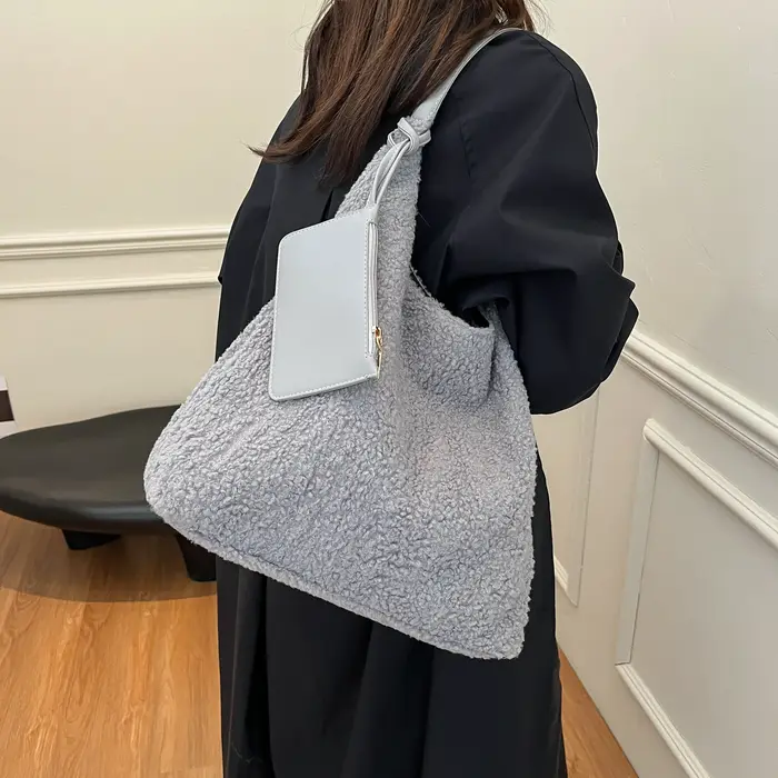 Mode femmes sac à main automne hiver fausse fourrure moelleux sacs