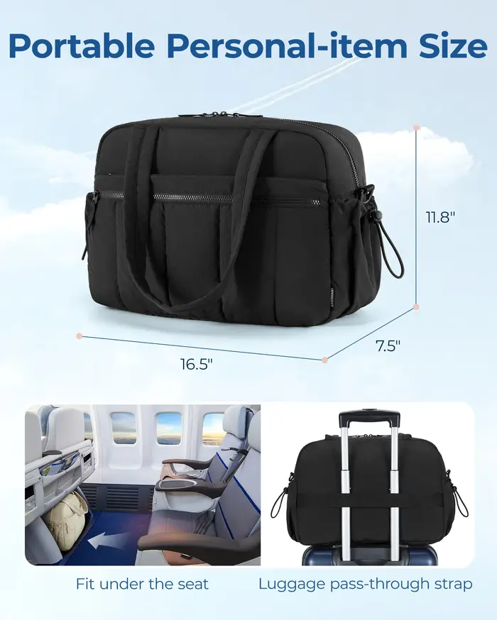 BAGSMART Sac de voyage pour femme avec bandoulière, grande capacité, pour week-end, sport et gym