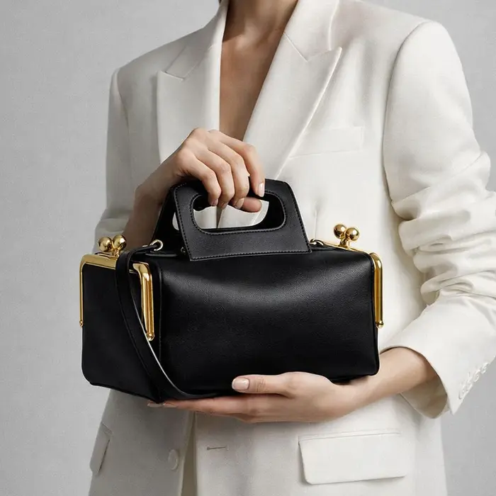 Sac à main Alirattan 2026 Nouvelle Collection Femme Noir Rétro avec Poignée