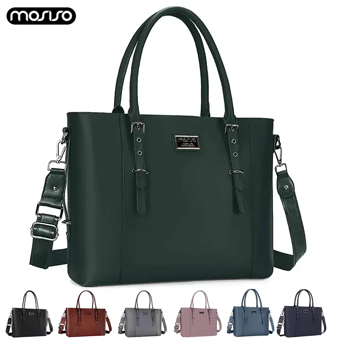MOSISO sac fourre-tout pour femmes pour MacBook Air Pro 13.3 15.6 17.3 pouces Dell ordinateur portable sac étanche en cuir PU grande capacité