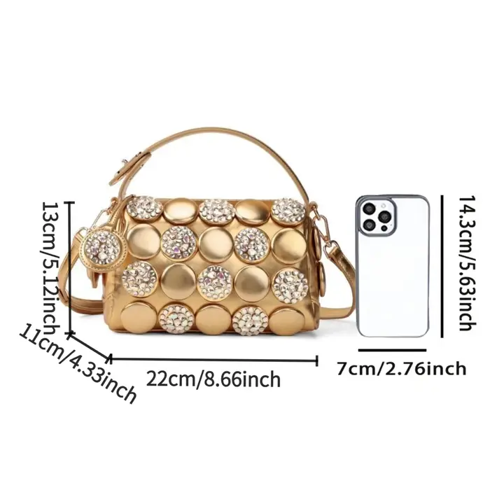 JIOMAY 2026 Nouveaux Sacs Dorés à Strass pour Femme – Sac à Main