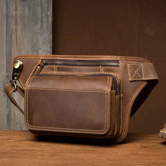 2025 sac de taille en cuir Vintage mode sac de poitrine sac