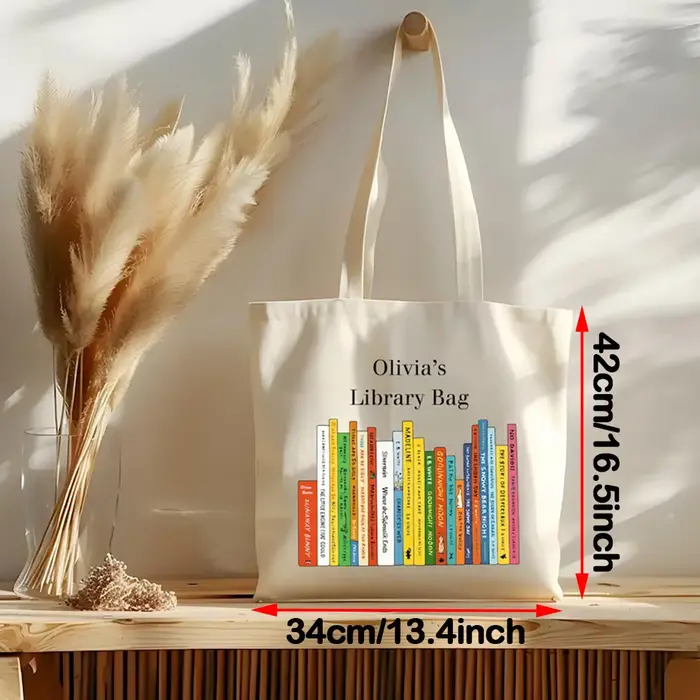 Sac fourre-tout en toile personnalisé pour bibliothèque