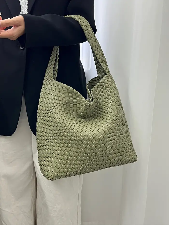 Sac tissé sacs à main et sacs à main sac en cuir PU tissé pour femmes sac fourre-tout tissé sac à ba