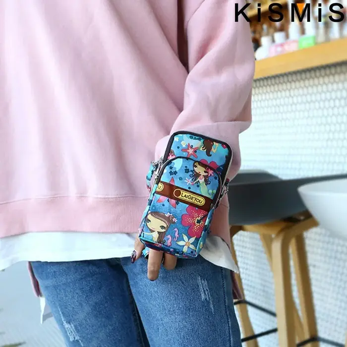 KISMIS 7 Style mode femmes sport sac carré Mini pochette pour téléphone portable bandoulière sacs à bandoulière (épaule/cou suspendu/poignet)