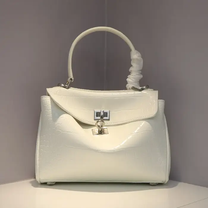 Sac fourre-tout en cuir véritable avec fermeture à boucle