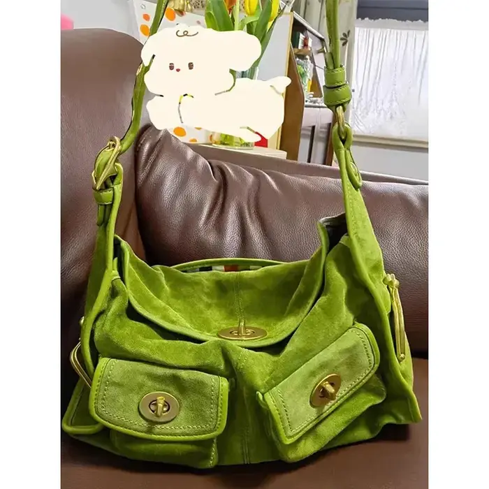 Sac à bandoulière vintage en daim pour femme