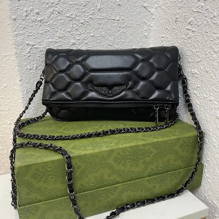 Sacs à bandoulière pour femmes, sac à bandoulière de créateur avec décoration en forme d'aile, 2 cha