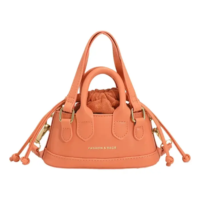 Mini Sac à Bandoulière Mignon Style Urbain Tendance Passe-Partout avec Cordon de Serrage Qualité Supérieure pour Rouge