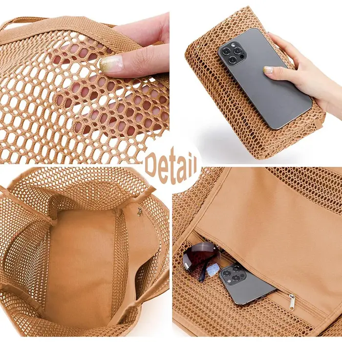 Sac fourre-tout en maille de nylon pour femme