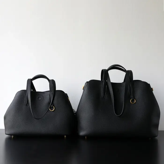 Nouveau Sac Fourre-tout Femme en Cuir Pleine Fleur 2026, Motif Litchi, Double Poignée, Grande Capaci