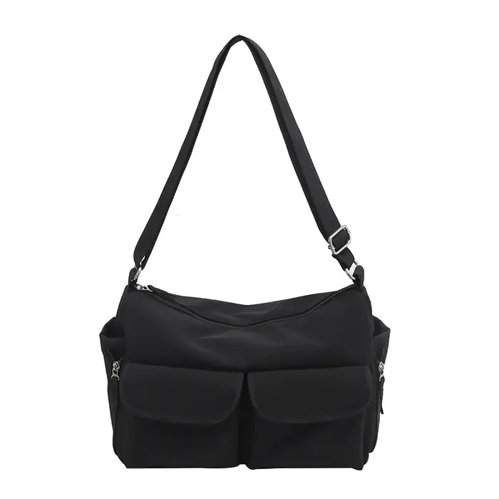 Nylon couleur unie grande capacité fourre-tout décontracté automne polyvalent femme sacs en vente 20