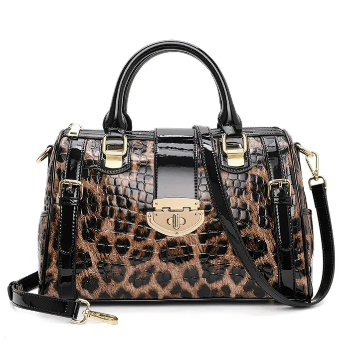 Sac à main pour femme à imprimé léopard