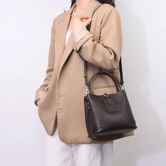 Sac à main en cuir véritable pour femmes