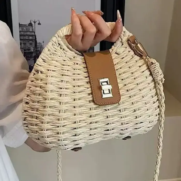 Sac tissé tendance incontournable Printemps/Été 2026 - Sac à main polyvalent pour les voyages, les s