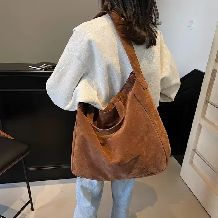 Sac à Main en Velours de Grande Capacité