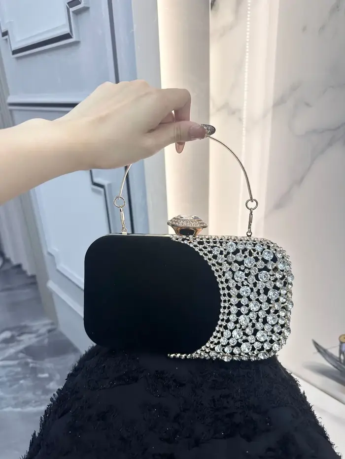 Pochette de soirée rétro diamant intégré pour femmes, sac à main polyvalent Dr Ele Par Accory Hard e
