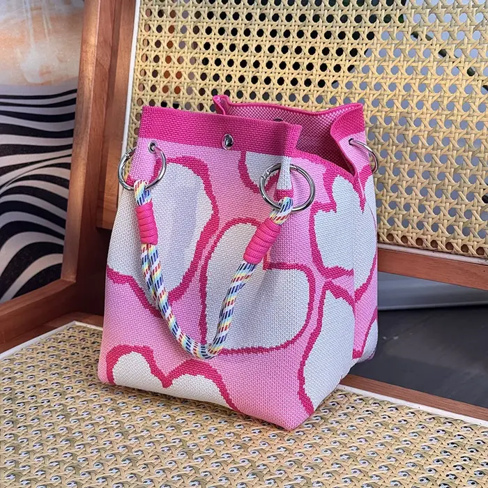 Sac fourre-tout tissé de grande capacité pour femmes