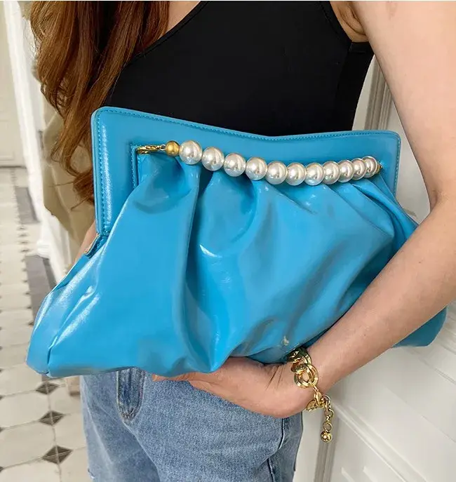 Pochette de Soirée Élégante pour Femme avec Chaîne de Perles