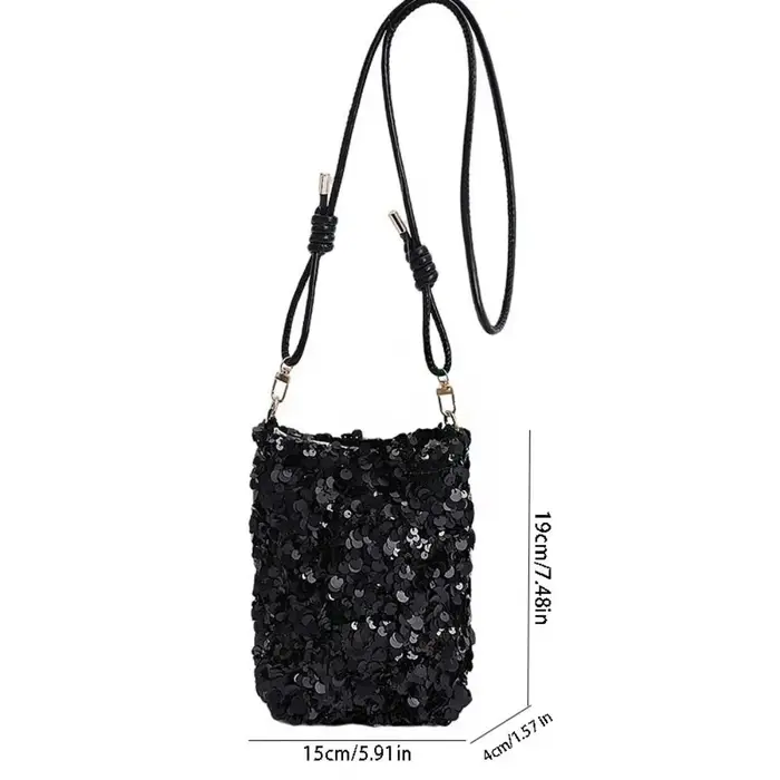 Sac bandoulière simple à paillettes